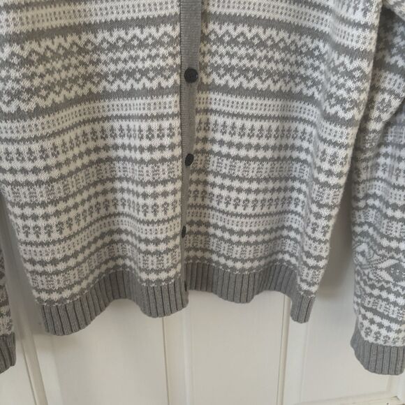 Gap Womens Fair Isle Cardigan Sweater Size Large V Neck Christmas Holiday Hygge - Picture 7 of 12
